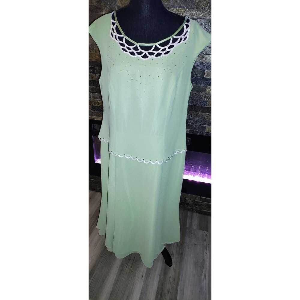 Misty Lane Evening Sage Mother Of The Bride Or Groom Dress With Matching Size 16